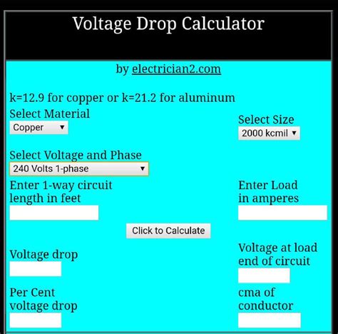 voltage drop calculator uk